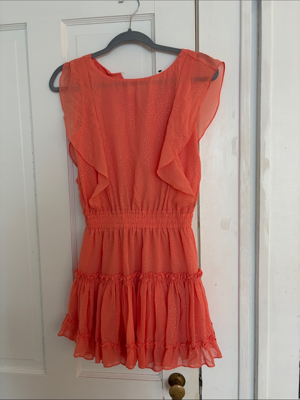 Misa Los Angeles Coral Ruffle Mini Dress